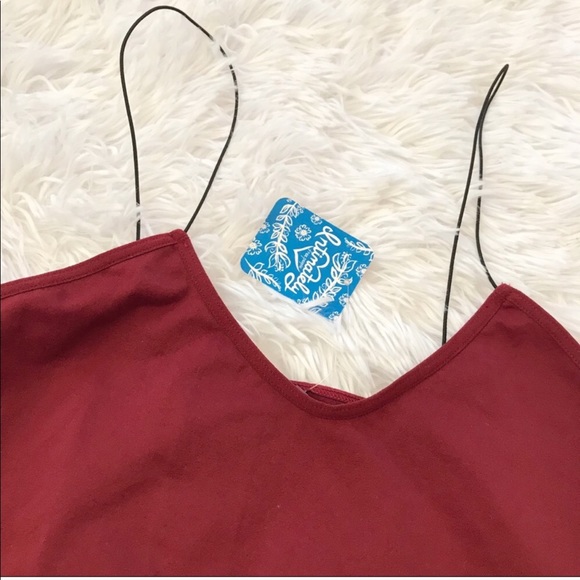 NWOT Free People Red Sparkly Thin Strap Brami XS/S - Picture 5 of 8